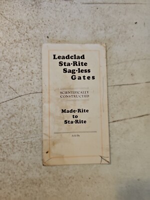 Vintage Leadclad Wire Co Sta-Rite Sag-Less Farm Gates Brochure 