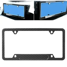 Carbon Fiber License Plate Frame Cover fit Front or Rear Universal Standard
