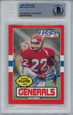 Doug Flutie Signed 1985 Topps #80 USFL Rookie Card Beckett Slab 42914
