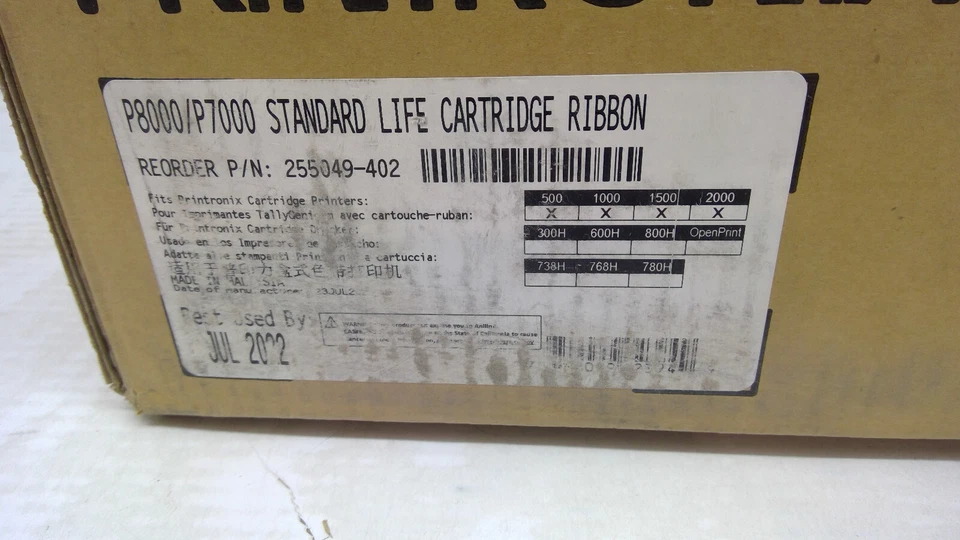 Genuine Printronix P7000/P8000 4-Pack Standard Life Ribbon Cartridge 255049-402 - Image 2 of 4