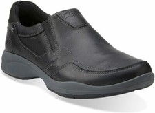 Clarks Men Wavekorey Free , Grain Black Lea Slip-On UK 9,10,11,12 G