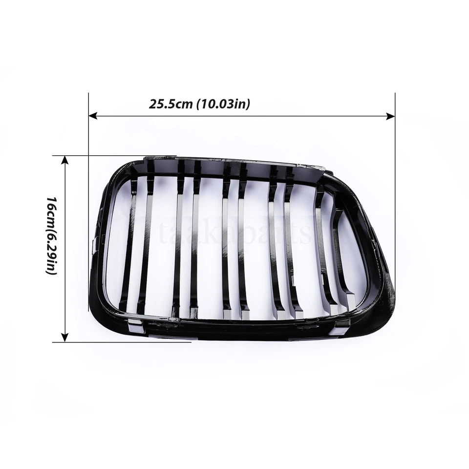 Gloss Black Kidney Grille Grill for BMW E46 1999-01 4D Sedan 320i 323i 325i 328i Foto 3 de 4