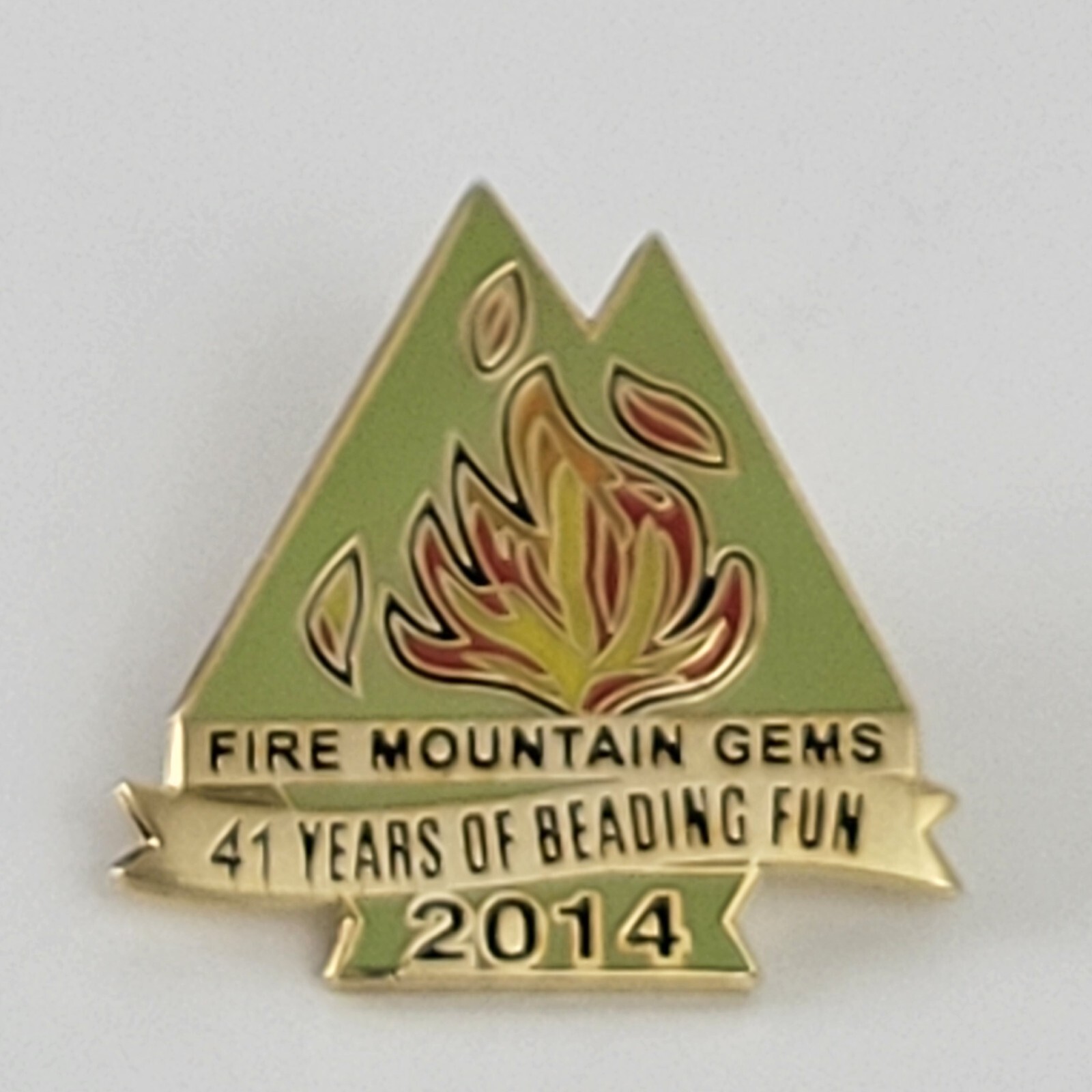 2014 Fire Mountain Gems Lapel Pin 41st Anniversary Stones Beads Beading Jewelry