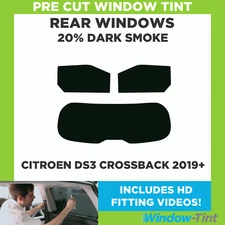 For Citroen DS3 Crossback 2019+ Pre Cut Window Tint Kit 20% Dark Rear Car Film