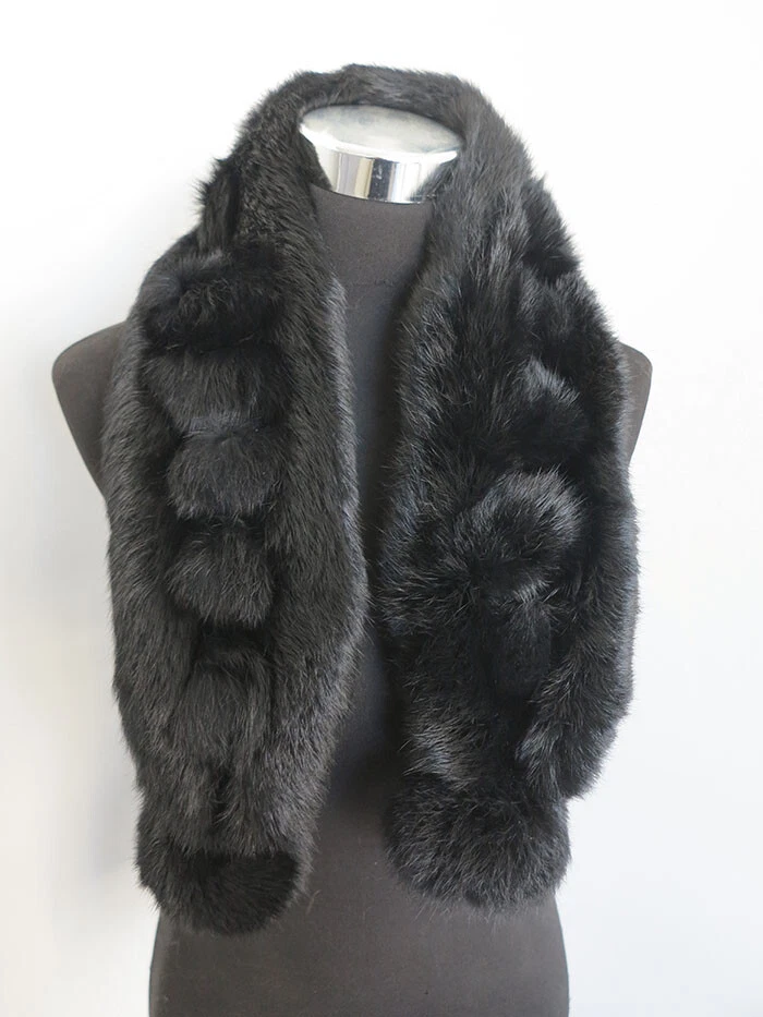 100% Handmade Real Rabbit Fur Scarf /cape/neck Wrap/shawl /collar/cuffs 100*15cm - Image 3 of 4