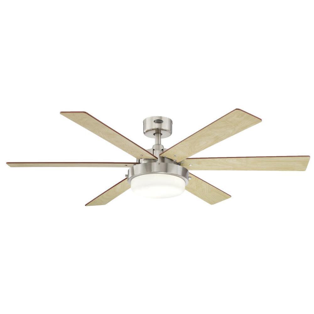 Westinghouse 7205100 52"W Alloy II 2 Light 6 Blade LED Hanging - Nickel