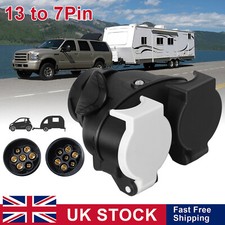 13 to 7 Pin Trailer Truck Electric Towing Converter Tow Bar Plug Adaptor Socket