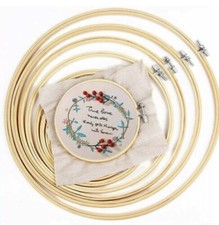 IKAIN Embroidery Hoop, 6 Pieces Bamboo Hoop Circle Cross Stitch Hoops 4" to 10"