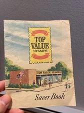 Vintage Top Value Trading Stamps Saver Book with Stamps