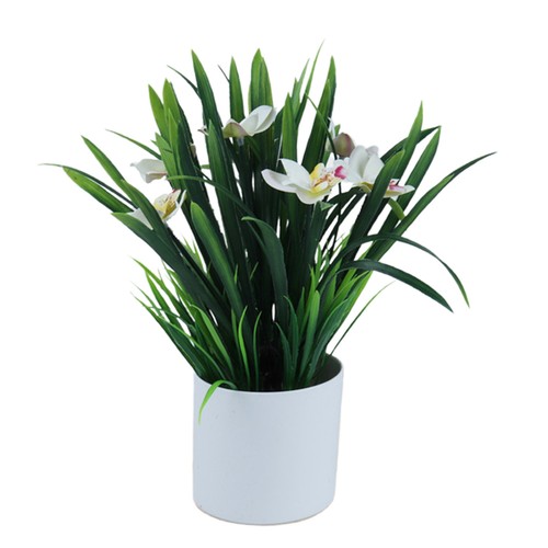 1 Set Artificial Potted Plant Diy Vivid Eye-catching Fake Orchid Flower - Picture 7 of 12