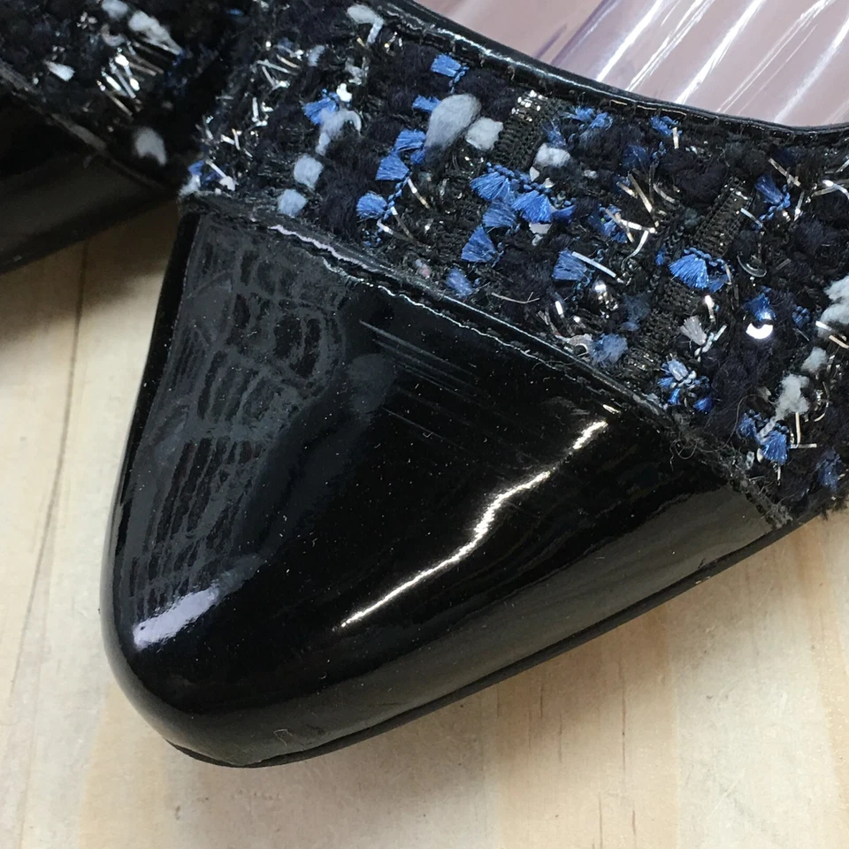 Zapatos planos de ballet Nine West para mujer 9,5 m negros solilos punta sin cordones informales Foto 4 de 4