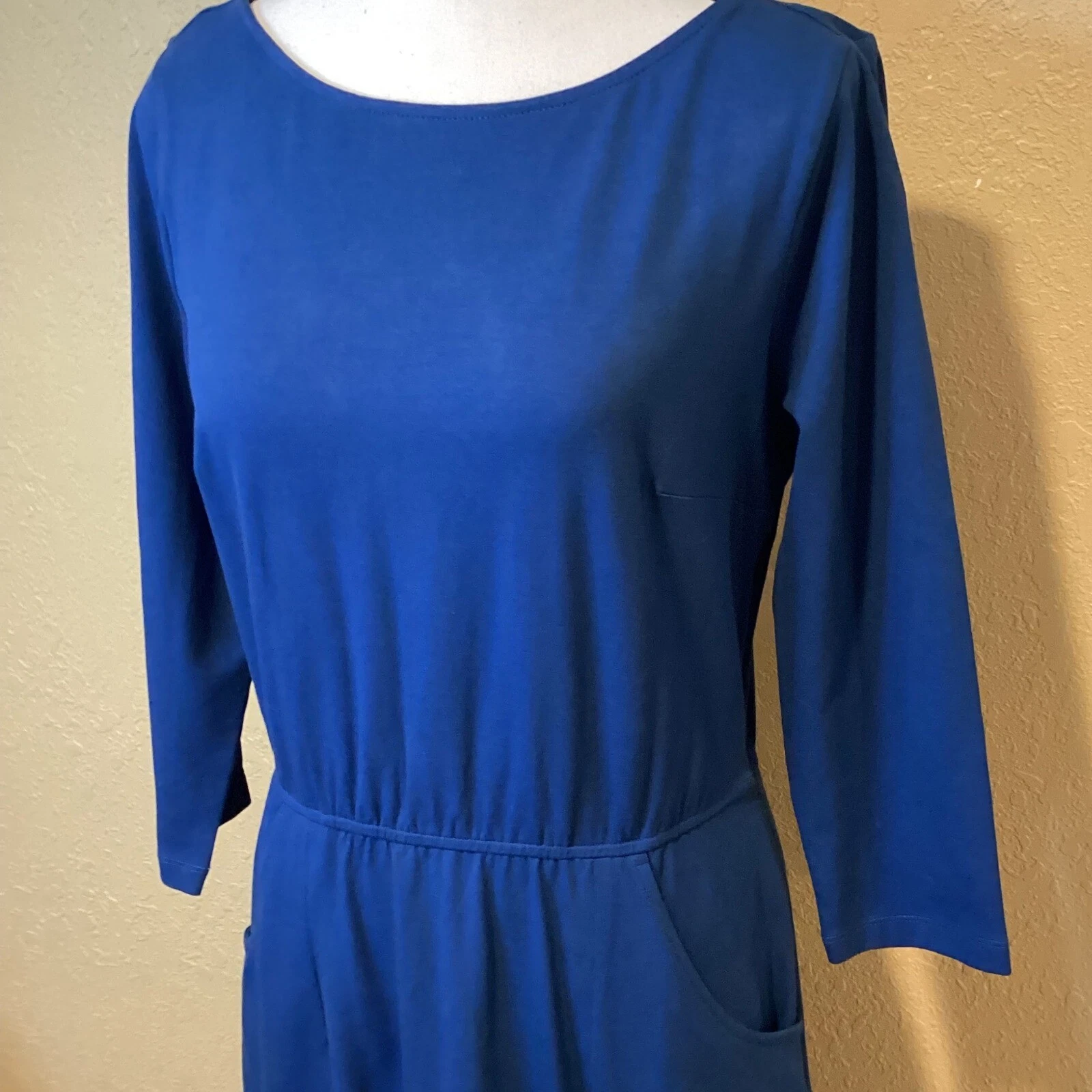 VETEMENTS Maxi abito eShakti Dark Teal maglia jersey corpetto aderente elastico in vita impero