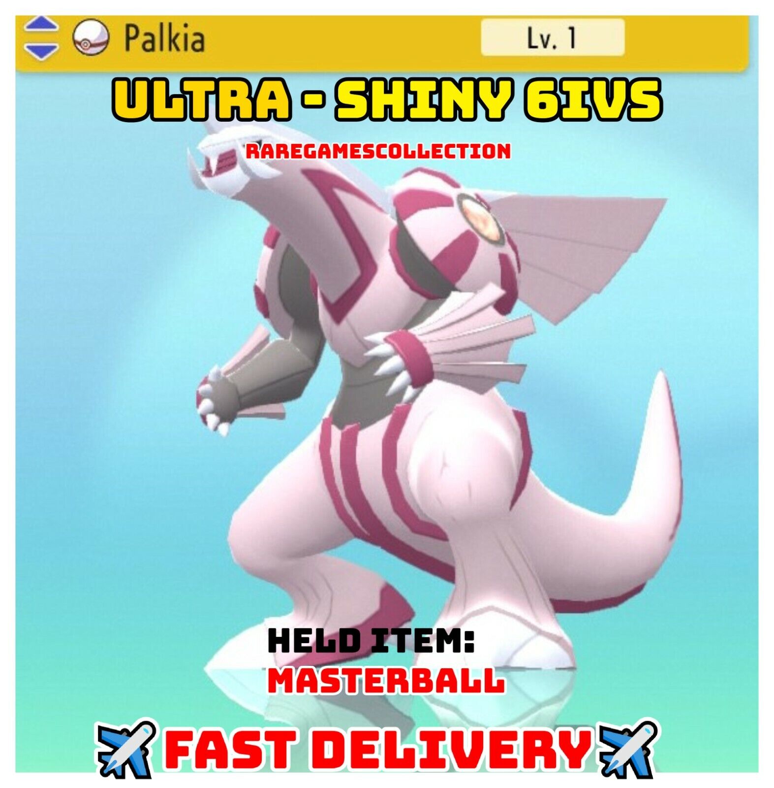 POKEMON SWORD and SHIELD ✨SHINY✨ Palkia w/ Best IVs. Any held item