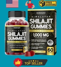Pure Shilajit 1000mg 60 Gummies Asphaltum Naturally Occurring Fulvic Acid NonGMO