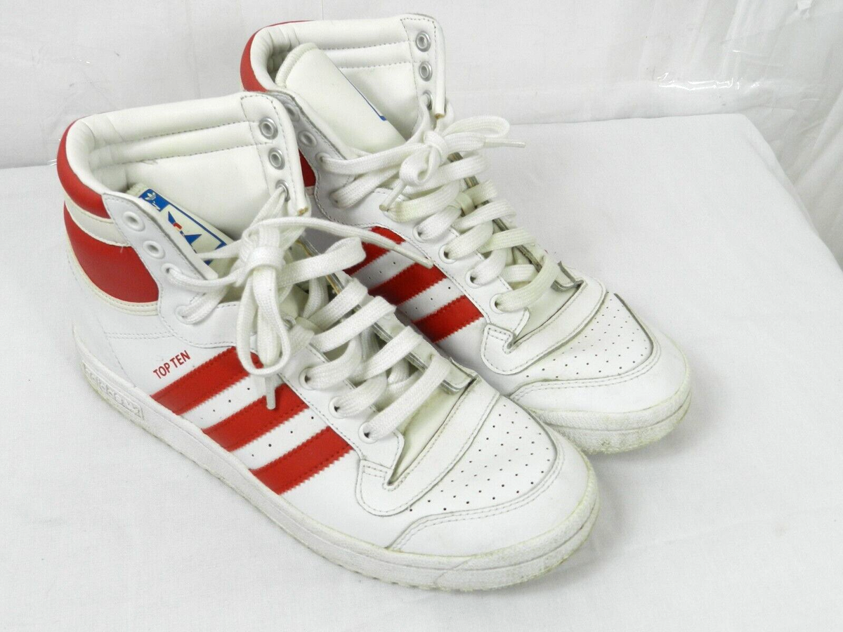 Adidas Top Ten Youth Boys Sneakers White Leather Size