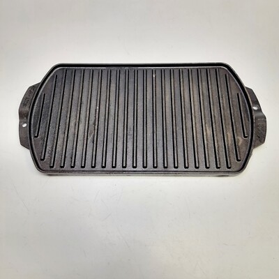 1896 series LODGE Cast Iron 19Drg 1 Pro Grid Reversible Grill Griddle 18'' X 9''