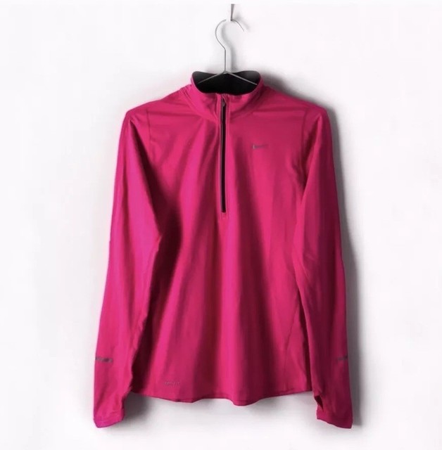 Nike Dri Fit Womens Small Pink 1/4 Zip Pullover Half Zip Fleece Hooded Top | eBay