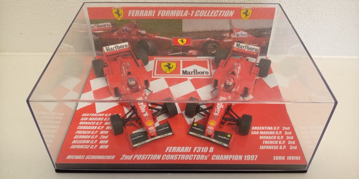 2 CAR SET 1/43 Minichamps FERRARI F310B 1997 SCHUMACHER IRVINE 2nd
