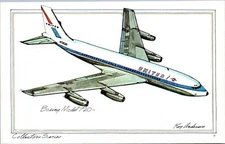 Boeing Model 720 - 1973 Aviation Postcard- Roy Anderson Art - United Airlines