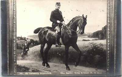 Postcard Sweden Carlsberg Otto Bache Kong Christian IX til Hest Horseback S13