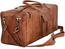 Handmade Leather Duffel 28 inch Large Travel Gym Sports Overnight Weekender Bag