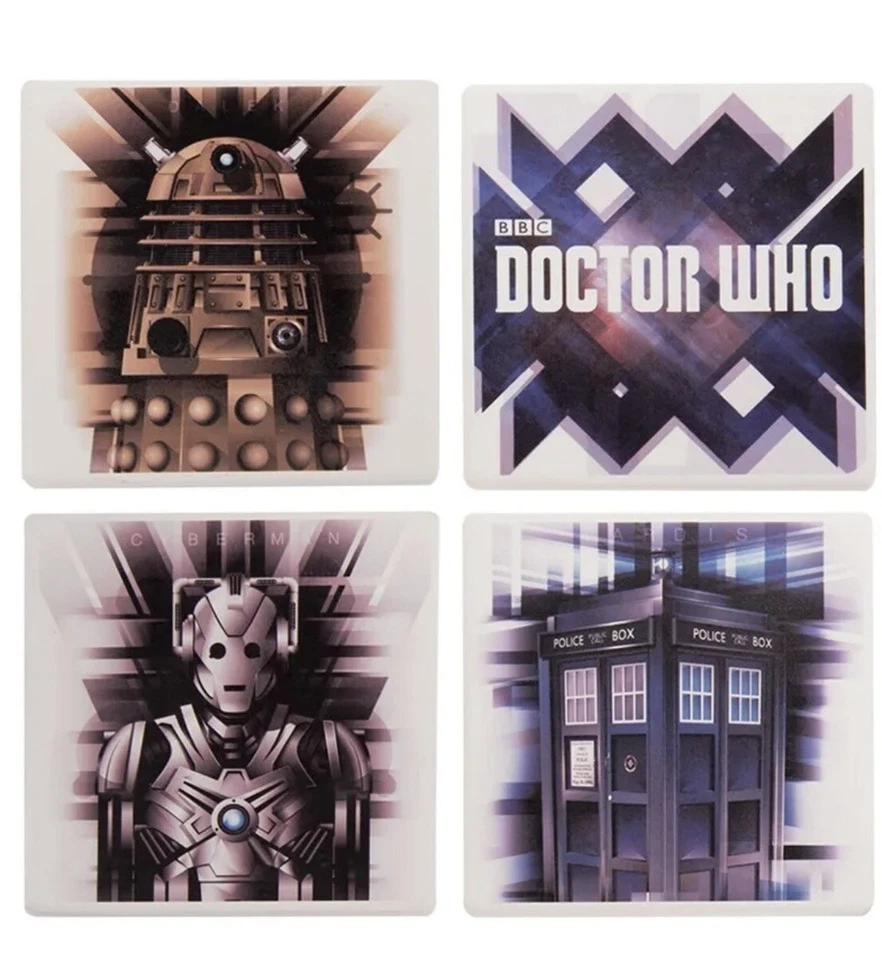 16085 Dr. Who Ceramic Coaster Set Of 4 Kitchen Bar Décor Drink  Home  - Image 2 of 2