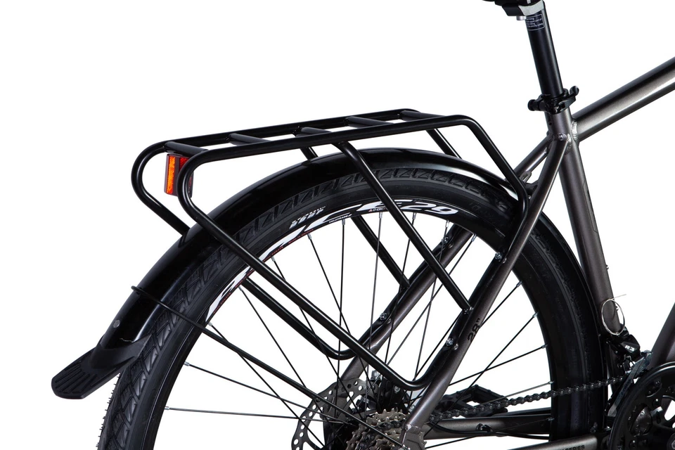 Gravelbike Fahrrad Trekking City 28" Stadt Gepäckträger Aluminium Grau RH 50 cm - Bild 3 von 4