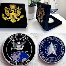 United State Space Force AIR FORCE SPACE COMMAND Challenge Coin with velvet case