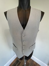 Vtg Levi  s Mens Action Suit Sta Prest Trim Cut Vest Gray Sz S/M 40 Chest