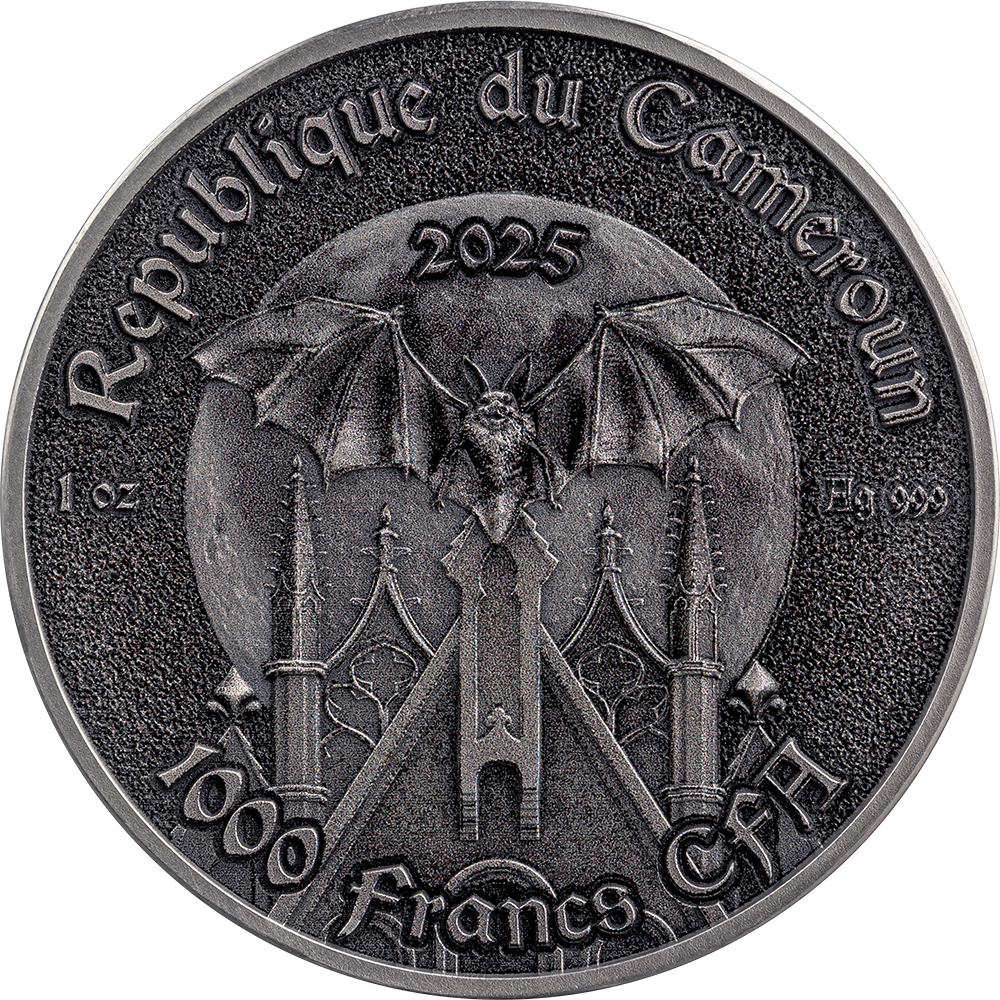 2025 Cameroon The Raven Creatures of Nocturne 1 oz Antique finish