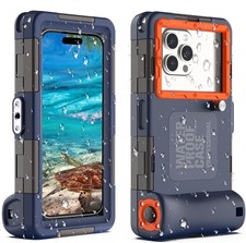 Underwater Snorkeling Diving Phone Case, Universal Waterproof Orange