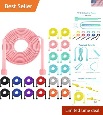 PVC Kids Adjustable Jump Rope 9ft Bulk 30pcs Colorful Handles
