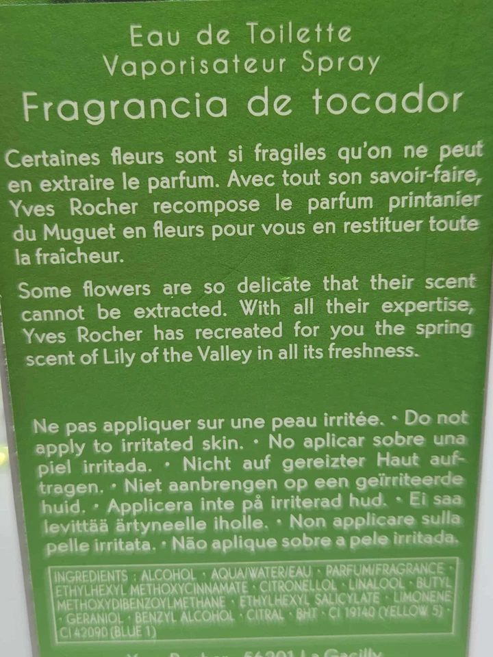 Yves Rocher Lily Of The Valley Eau de Toilette 100 ml Para Ella Raro Foto 3 de 3