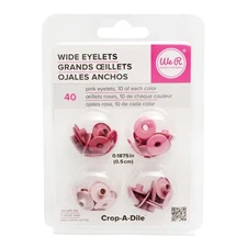 Crafts We R Memory Keepers Wide Eyelets Round Pink 4 Variations 40/Pkg