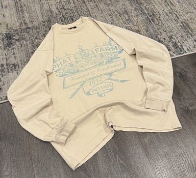 Vintage Y2K Phat Pharm Long Sleeve Shirt 2000s Hip Hop Skater Grunge Cream XXL