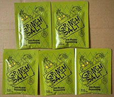 McDONALD'S 2025 GRINCH SALT French Fry Dill Pickle Seasoning (Lot of 5 packets)