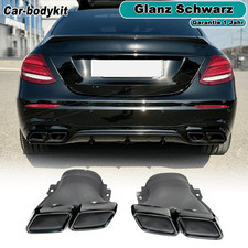 Glanz Schwarz Auspuffblende Endrohre Tailpipe Für Mercedes W213 E63AMG 2016-2020