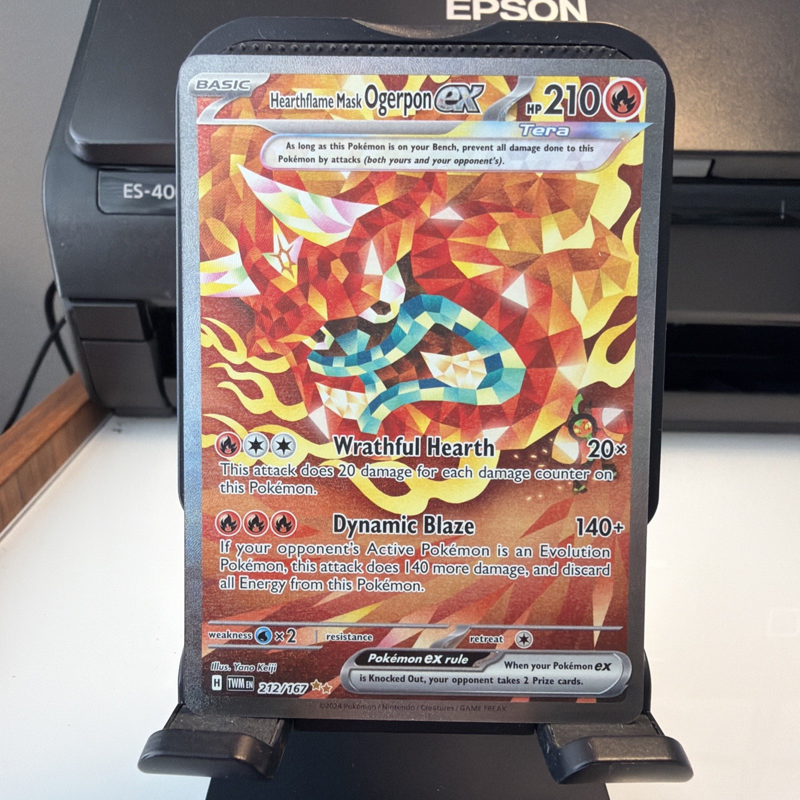 Twilight Masquerade Hearthflame Mask Ogerpon ex 212/167 SIR Pokemon NM/M