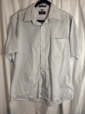 Vintage 417 by Van Heusen Mens Striped Button Down Dress Shirt 16 Half Sleeve