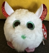 2021 Ty Puffies BRIE the Christmas Mouse (4 inch) Stuffed Puff Ball Plush Toy!!!