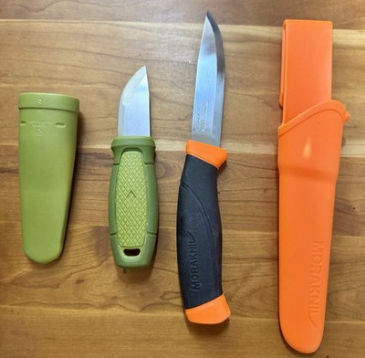 Morakniv Camping Knife Set: Bundle & Save w 1. Eldris Green 2.Companion Orange