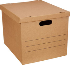 Moving and Storage Boxes with Handles and Lift-Off Lids, Medium, 19" X 14.5" X 1