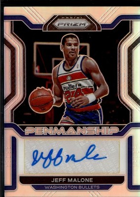 2021-22 Panini Prizm #PM-JML Jeff Malone Penmanship Silver Auto Bullets R03