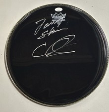 Chris Layton & Tommy Shannon Signed Drumhead Stevie Ray Vaughan Band JSA COA