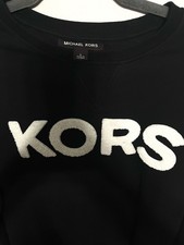 Michael Kors Men s Black KORS Logo Pullover Sweatshirt Size L White Lettering