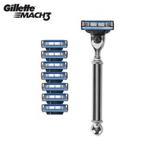Gillette Mach 3 Razor Blade 8 Refills with 1 Wahl Handle (ZX847)