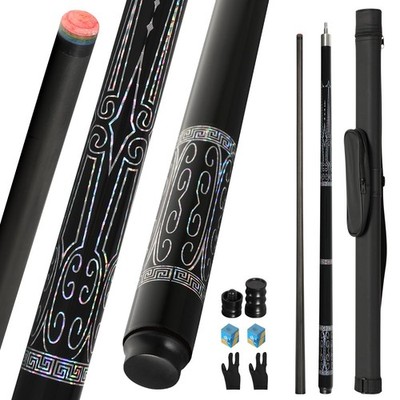 Carbon Fiber Pool Cue Stick 20-21 oz, Professional 13mm Rainbow Tip, 3/8 * 8 ...