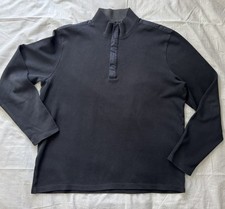 Hugo Boss Sidney 1/4 Zip Mock Neck Pullover Sweater Navy Blue Men's XL