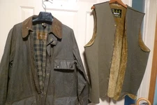 BARBOUR-  A98 SOLWAY WAX COTTON JACKET & LINER- VINTAGE -UK-    SHABBY CHIC - 40