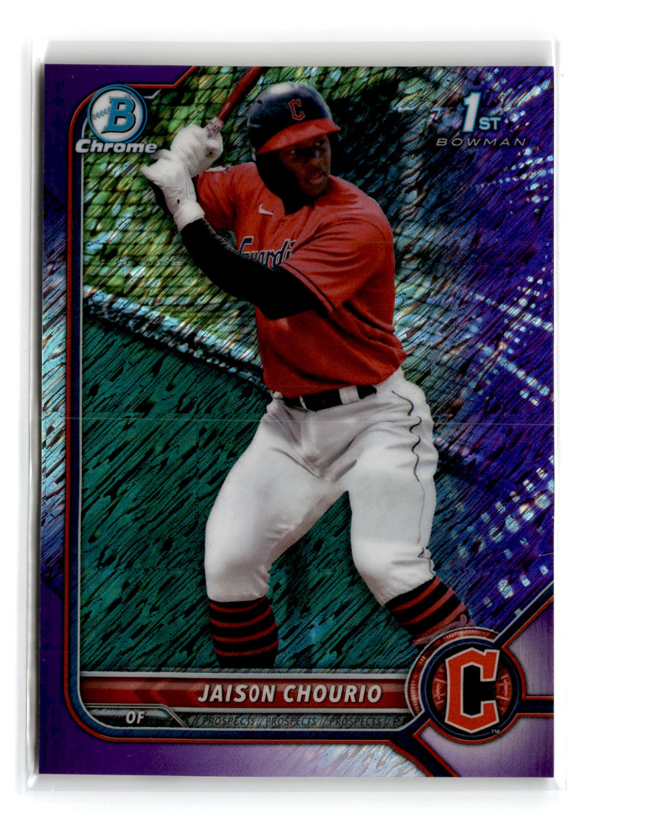 Jaison Chourio 2022 Bowman Chrome 1st #BCP-174 Purple Shimmer Refractor /250
